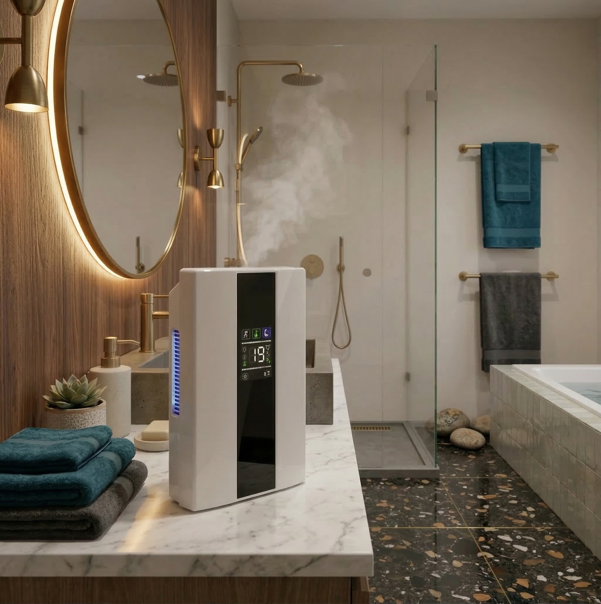 Déshumidificateur et Purificateur Intelligent 2-en-1 –  Silencieux 25 dB, Télécommande, jusqu'à 30 m²