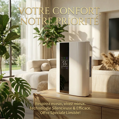 Déshumidificateur et Purificateur d'Air Intelligent 2-en-1 –  Silencieux