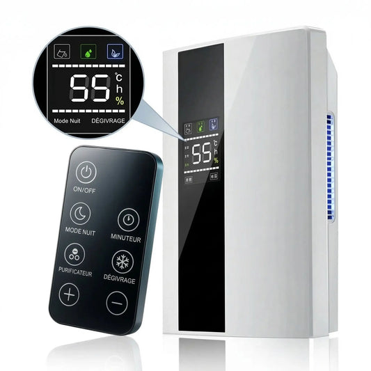 Déshumidificateur et Purificateur d'Air Intelligent 2-en-1 –  Silencieux